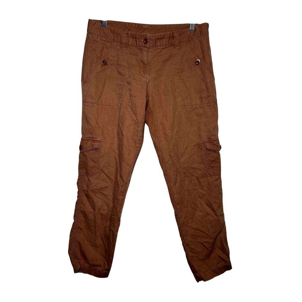 J Crew cargo linen cotton utility curvy‎ fit pants womens 4 gorpcore camping